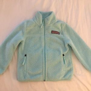 Vineyard Vines light aqua zip up fleece size 4T